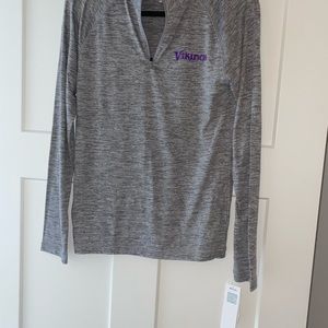 NWT MINNESOTA VIKINGS 1/4 ZIP GRAY